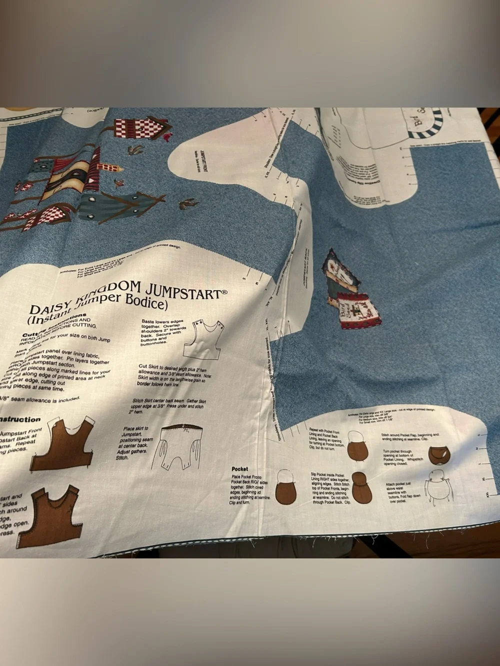 Daisy Kingdom Jumpstart instant Jumper Bodice Cut & Sew Fabric S-XL  Country